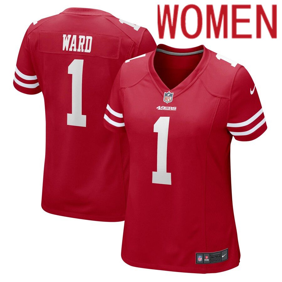 Women San Francisco 49ers #1 Jimmie Ward Nike Scarlet Game Player NFL Jersey